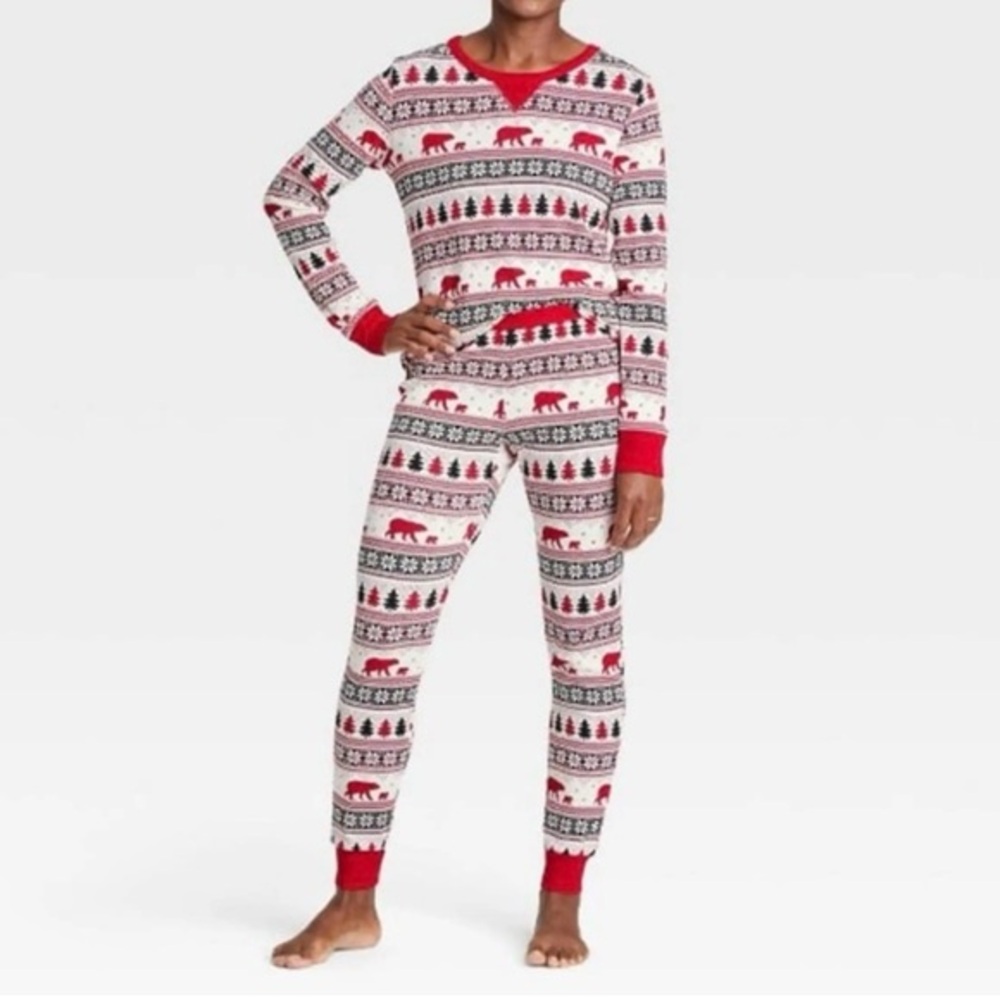 Wondershop Women’s Fair Isle Bear Print Holiday Christmas Pajamas Size XS